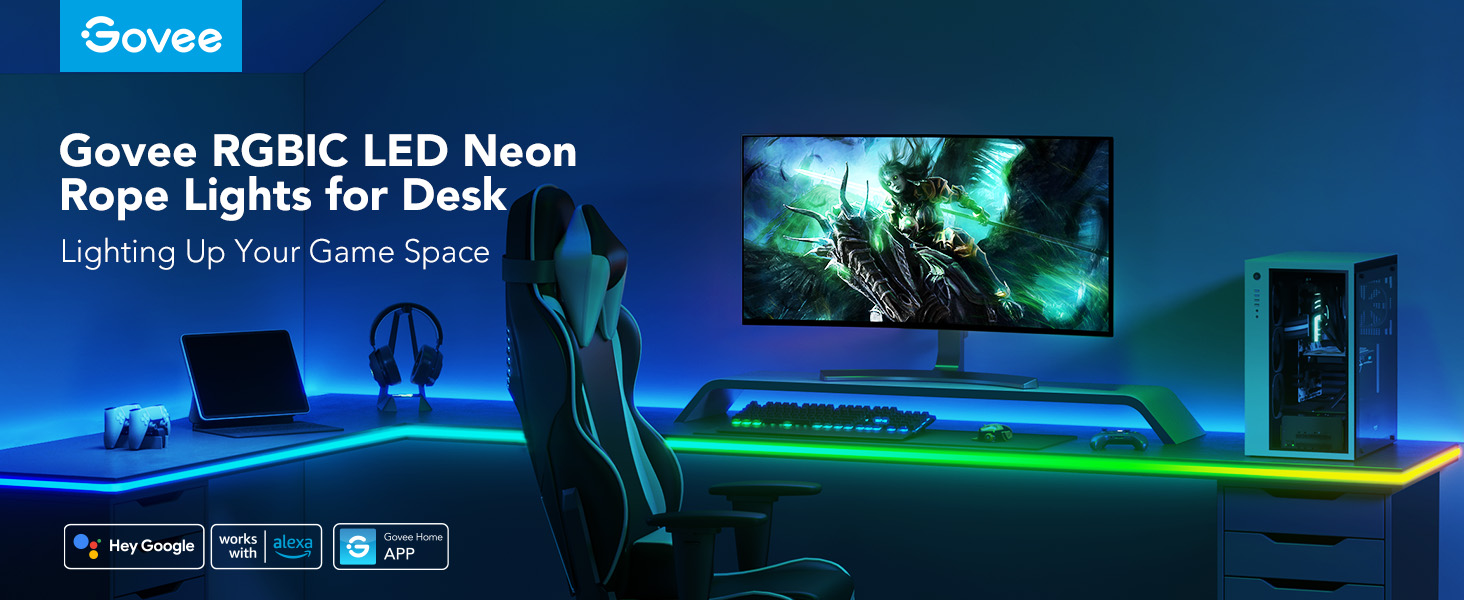 Govee RGBIC LED Neon Rope Lights for desk