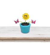 Cute Solar Sunflower Solar Dancing Flowers Swinging Sunflower Insect Flip Flap Flowers Eco-Friend...