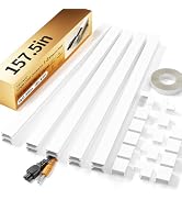 Yecaye 157.5in Cord Hider for 1-2 Wires on Wall, W0.59in H0.43in, White | TV Cord Covers, Small T...