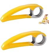 2Pcs Yellow Food Manual Slicer, Stainless Steel Food Slicer, Banana Strawberry Cucumber Carrot Eg...