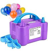 AGPTEK Electric Air Balloon Pump, 110V 600W Portable Dual Nozzle Inflator/Blower for Party Decora...