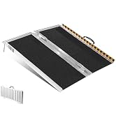 VEVOR Portable Wheelchair Ramp 2FT, Non-Slip Aluminum Folding Handicap Ramp, Door Threshold Ramps...