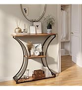 HavenlyYouth Narrow Console Table for Entryway, Industrial 3-Tier Sofa Table Behind Couch, 29.5" ...