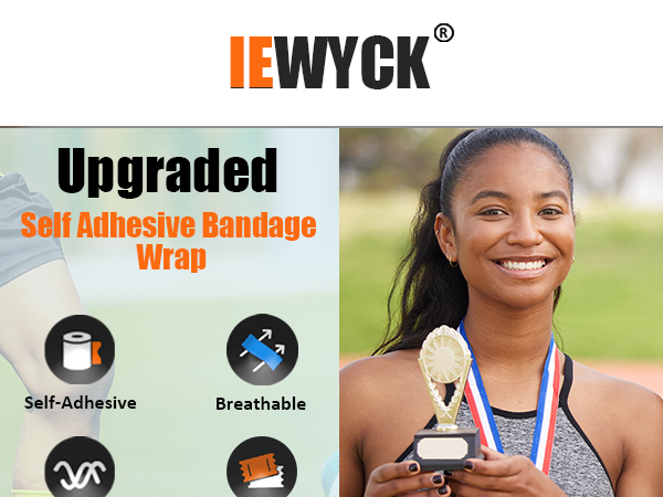 Upgraded 9-Pack Self Adhesive Bandage Wrap
