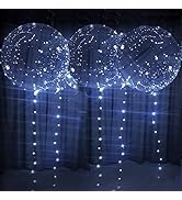 White LED Balloons Light up Bobo Party Balloons DIY kit-Clear Cold White LED Balloons for Helium ...