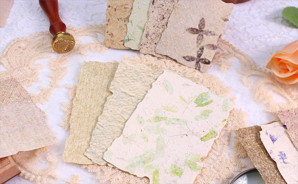3D Embossed Textured Vintage Material Scrapbook Paper, Fiber Handmade Paper