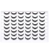 Azenlo False Eyelashes 24 Pairs Faux Mink Lashes 14mm Wispy Lashes 3D Fluffy Cat Eye Lashes (styl...
