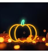 Halloween Decorations Pumpkin Neon Sign, 7.3*9in Dimmable Neon Sign Hanging for Wall, Indoor Cute...