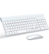 Wireless Keyboard and Mouse Ultra Slim Combo, TopMate 2.4G Silent Compact USB Mouse and Scissor S...