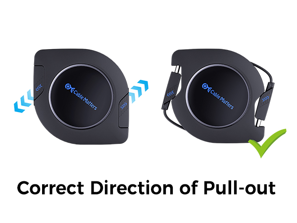 retractable type c charging cable