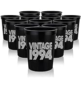 Vintage 1994 30th Birthday Cups 16oz - Set of 12 Black and Gold Cups 30th Birthday Plastic Cups, ...