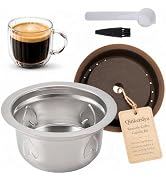 Refillable Pods for Nespresso Vertuo Machine: Stainless Steel Reusable Coffee Capsule Kit with Sp...