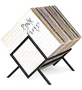Hudson Hi-Fi Kensington Vinyl Record Storage Holder Black - Vinyl Storage Rack 70 Album Holder Di...