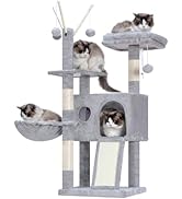 Hey-brother Cat Tree Tower, Scratching Posts with Removable Toys, Cozy Condo, Platform, Hammock, ...