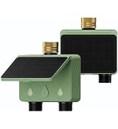 EZAIoT WiFi Water Timer for Garden Hose 2-Pack with Hose Splitter, 2-Zone Solar Powered Smart Irr...