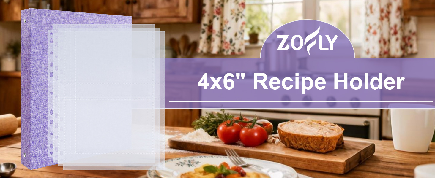 Double Sided 2 Pocket Refill Sheets for Recipe Book, 8.5x11 Inch Top Loading Clear Sleeve Sheets