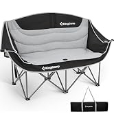 KingCamp Double Camping Chair, Oversized 660lbs Heavy Duty Loveseat for Adults Portable Folding X...