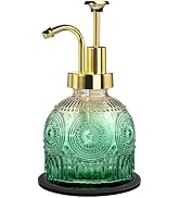 Amolliar 8 Oz Vintage Glass Bathroom Soap Dispensers with Pump, Refillable Kitchen Dish Soap Disp...