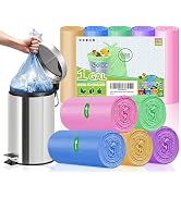 XIQIYY Small Trash Bags,1 Gallon Clear Bag Mimi Trash Can Colorful Garbage Bags,110 Count for Dog...