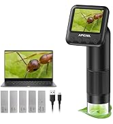APEXEL 800X Handheld Digital Microscope with 2” LCD Screen, Pocket Portable Microscope for Kids w...
