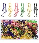 Vuzvuv 100Pcs Music Paper Clips 6 Colors, Cute Metal Musical Notes Shaped Bookmark Clips for Part...