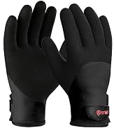 KAYGO Winter Waterproof Thermal Work Gloves for Men and Women, Full Hand Latex Coated, Acrylic In...