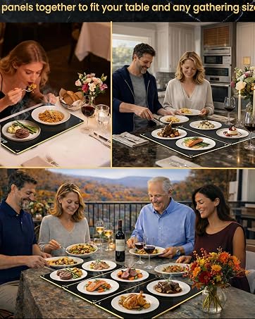 link panels together to fit your table and any gathering size
