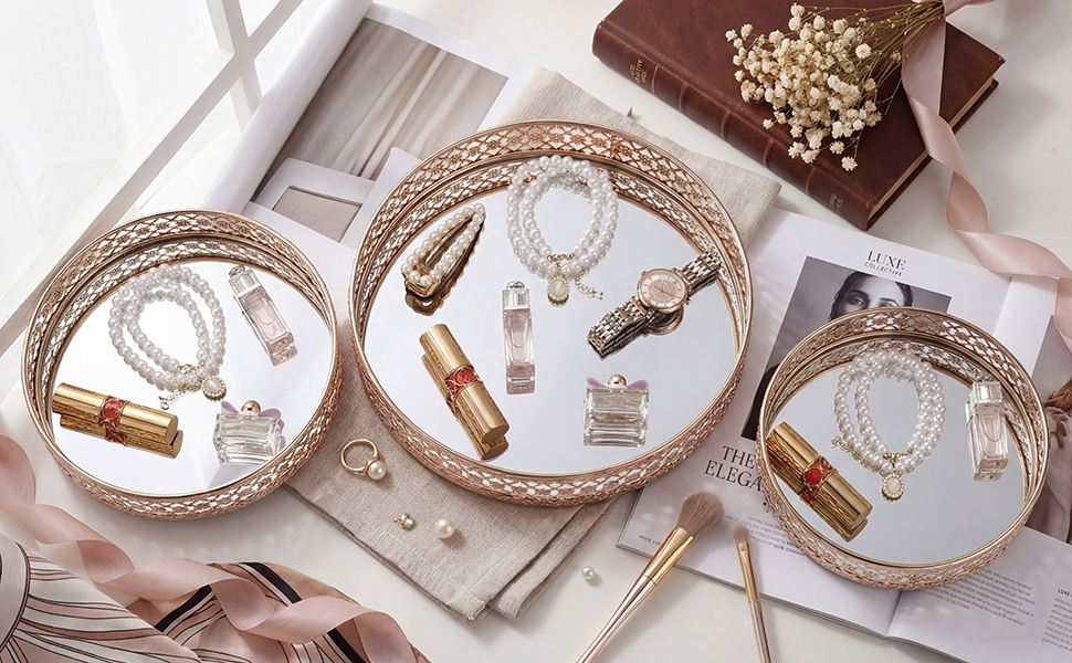 Vanity Tray, Perfume Tray for Dresser decorative tray gold tray