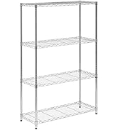 Honey-Can-Do SHF-01906 4-tier chrome shelving unit-250 lbs, 4-Tier