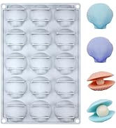 Seashell Shaped Silicone Mold Tray, 15 Cavities Shell-Shaped Madeleine Cookie Molds, Nonstick Cho...