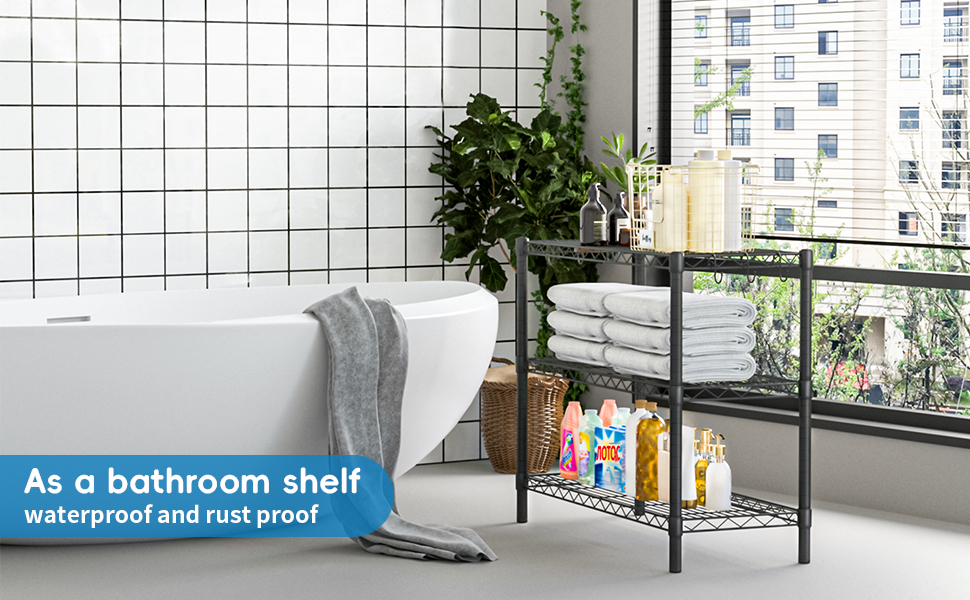 guanriver wire shelving Heavy Duty Storage Rack Display Shelves application scenario in bathroom
