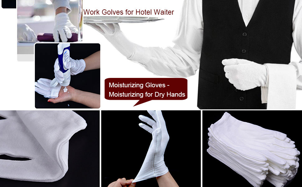 white cotton gloves