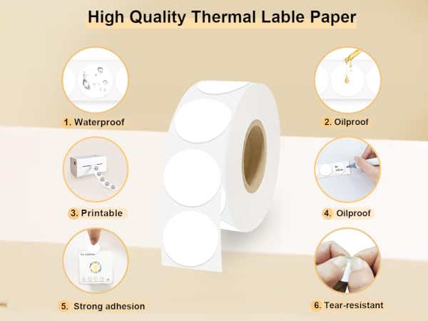 1 inch Round Thermal Labels