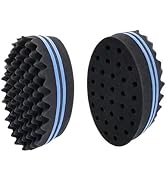 Barber Sponge Brush Curl Twist Hair Sponge Big Holes Double-Sided Comb Twist Hair Wave Brush Afro...