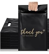 JinRuiKJ Poly Mailers with Handle 10x13 Inch 100 Pcs, Easy to Carry Shipping Bags for Clothing, T...