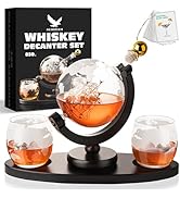 Whiskey Decanter Set with 2 Glasses - Ideal Christmas Gift for Men, Dad, Husband, Brother Anniver...