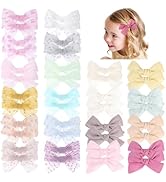 40Pcs Tulle Hair Bows Clips for Girls, Oaoleer Toddler Pigtail Bows Ponytail Hair Barrettes Acces...