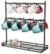 OROPY Coffee Mug Holder for Countertop, 14-Hook Mug Tree Rack for 14 Cups, 2 Tier Mug Display Sta...