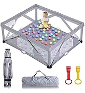 GENTEACO Foldable Baby Playpen, Extra Large Play Pen for Babies and Toddlers, Baby Fence Play Yar...