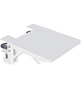BONTEC Ergonomics Desk Extender Tray White, 9.5"x9.1" Table Mount Arm Wrist Rest Shelf, 90° Folda...