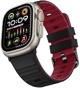 Suphart Bands Compatible with Apple Watch Band 49mm 46mm 45mm 44mm 42mm for Women Men Soft Silico...