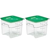 Cambro 4Qt Food Storage Containers with Green Lid – Set of 2 in Clear FreshPro Series, Pantry Org...