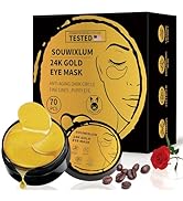 Under Eye Patches For Puffy Eyes 70PCS, 24K Gold Eye Mask For Dark Circles and Puffiness, Under E...