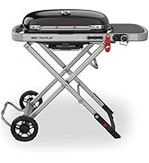 Weber Traveler Portable Liquid Propane Gas Grill for Camping and Travel, 1 Burner, Black
