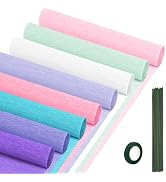 Crepe Paper Streamers 8 Rolls, 10 x 98Inch 8 Mermaid Colors Crepe Paper Sheets for DIY Gift Colou...