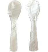 ThougrLyh Caviar Spoon 2pcs Mother of Pearl Spoons for Caviar Ice Cream Sauce 3.54 Inches Shell S...