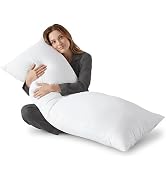 Beddora Full Body Pillow for Adults (White, 20 x 54 Inch), Long Pillow for Sleeping, Large Pillow...