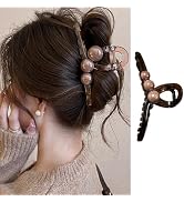 Pearl Hair Claw Clips for Women - 1PCS Elegant Pearl Design Hair Clips, Strong Hold Non Slips Hai...