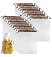 50 Pcs Shoe Bags for Travel, PLULON 15.7" x 11.8" Clear Drawstring Storage Bags Shoes Organizer f...