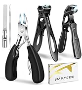 Upgrade Ultra Wide Jaw Opening Nail Clippers for Thick Nails, Long Handled Toenail Clippers for S...